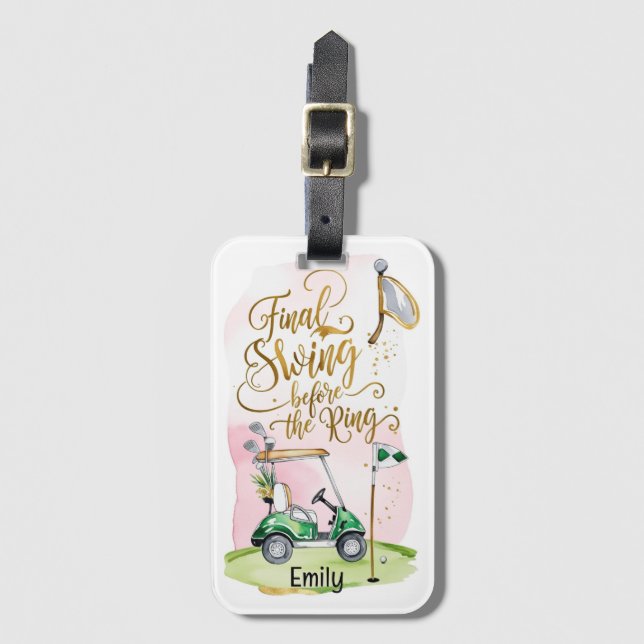 Golf Junggeselinnen-Abschied für Golfer Gepäckanhänger (Vorderseite Vertikal)