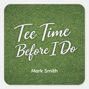 Golf-Junggesellenabschied auf Grün Quadratischer Aufkleber