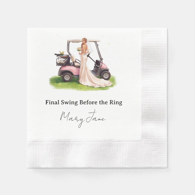 Golf Junggesellinnen-Abschied Par-Tee Party Serviette (Vorderseite)