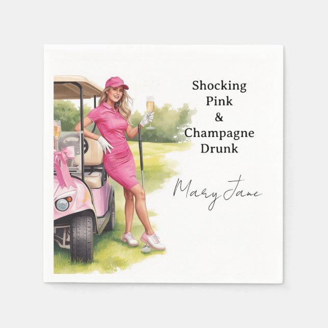 Golf Junggesellinnen-Abschied Par-Tee Party Serviette (Vorderseite)