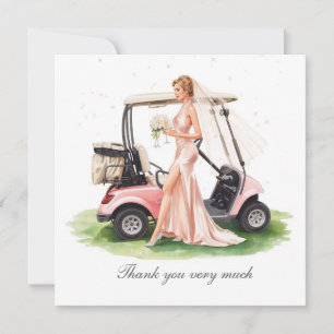 Golf Junggesellinnenabschied auf dem Golfplatz Dankeskarte