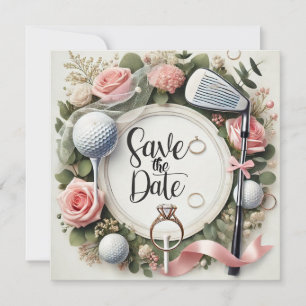 Golf-Junggesellinnenabschied mit Golfball  Save The Date