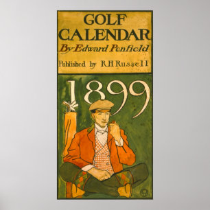 Golf-Kalender-Illustration 1899 Poster
