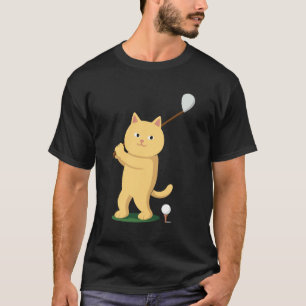 Golf Katze Papa Männer Golfen Golfer Klub Bälle Pu T-Shirt