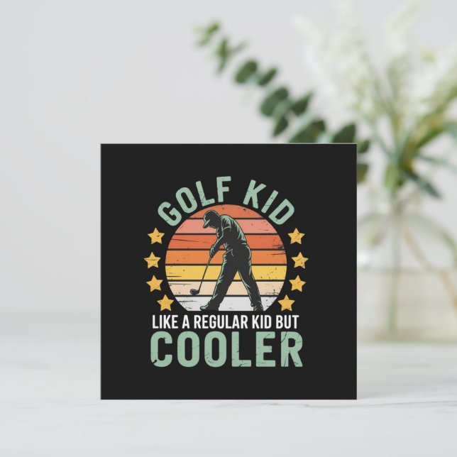 Golf Kids Funny Young Golfer & Golfing Lover Gift  Einladung (Stehend Vorderseite)