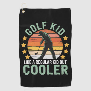 Golf Kids Lustiger junger Golfer und Golf Liebhabe Golfhandtuch