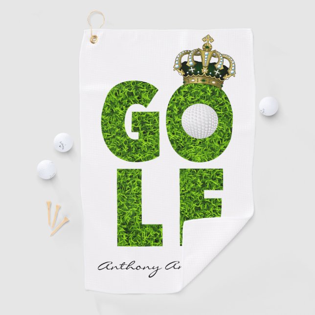 Golf King Crown Monogram Golfhandtuch (Insitu)