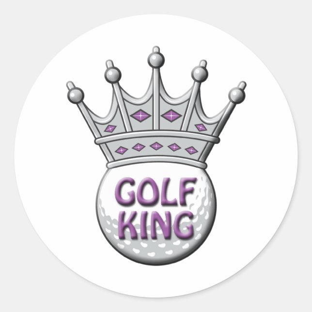 Golf King Father's Day Dadism Geschenk Runder Aufkleber (Vorderseite)