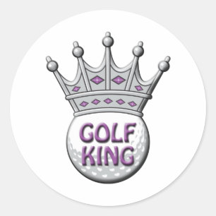 Golf King Father's Day Dadism Geschenk Runder Aufkleber