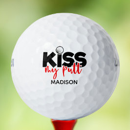 Golf Kiss My Putt Funny Modern Personalisierter Na Golfball