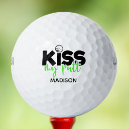 Golf Kiss My Putt Funny Modern Personalisierter Na Golfball