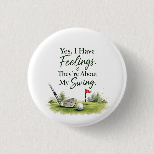 Golf Knopf Pin Sassy Golfer Humor Geschenk Button (Vorderseite)
