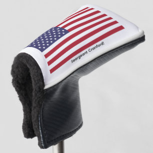 Golf Kopfschutz USA Rot Weiß & Blau Streifen Flagg Headcover