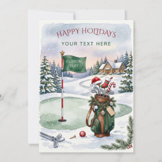 Golf-Kranz-Schleife-Weihnachten Feiertagskarte