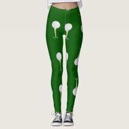 Golf-Kugeln Muster auf Grün Leggings