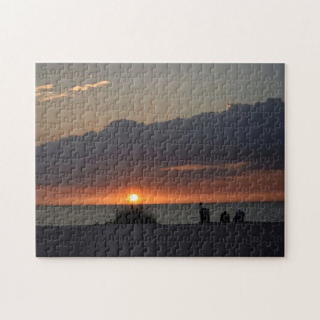 Golf-Küsten-Sonnenuntergang - Florida-Puzzlespiel Puzzle (Horizontal)