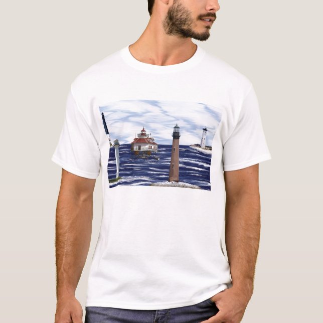 Golf-Küstenleuchttürme T-Shirt (Vorderseite)