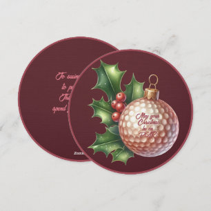 Golf Lady Buddy Christmas Grußkarte Feiertagskarte