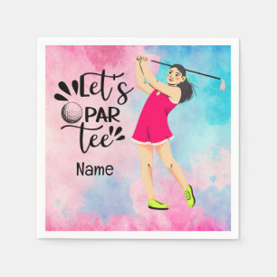 Golf Lady Golfer pink Thema Gelassen Par T-Shirt Serviette