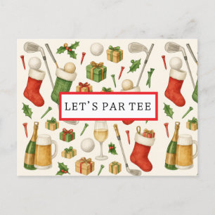 Golf Lass Par Golf CHRISTMAS Party für Golfer Feiertagspostkarte