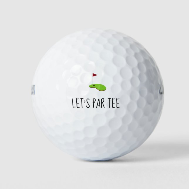 Golf Lass Par Tee mit Golfflagge auf grün Golfball (Vorderseite)