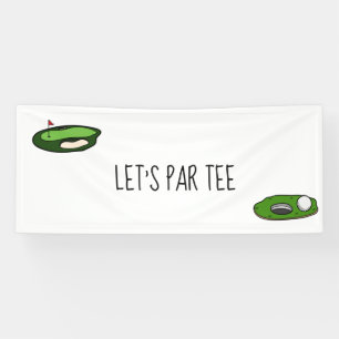 Golf Lass Par Tee mit Golfflagge auf grün weiß Banner
