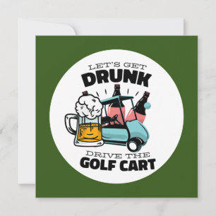 Golf Lass Par Tee mit Golfwagen Einladung