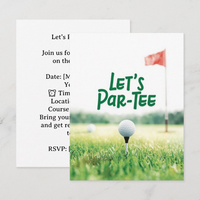 Golf Lass uns eine Par-Tee Party feiern Einladung  (Vorne/Hinten)