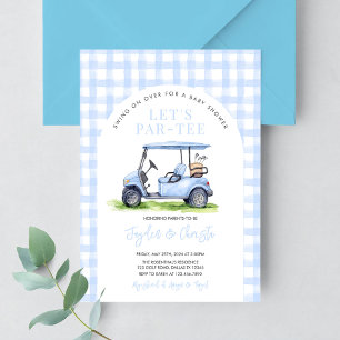 Golf Lass uns losballern Tee-Time-Baby-Party Einladung