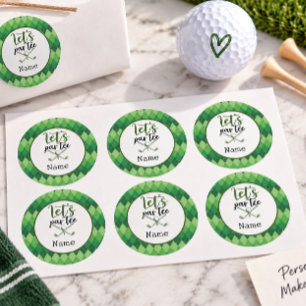 Golf  Lass uns Par Tee für Golfer-Party   Runder Aufkleber