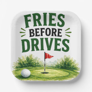 Golf Lass uns Par Tee thematisch Frittiert vor Ant Pappteller