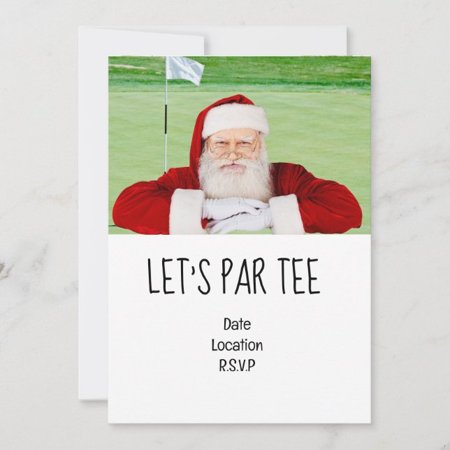 Golf Lass's Par tee Weihnachtsfest Party für Golfe Einladung (Vorderseite)
