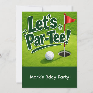 Golf Lasst uns eine Par-Tee-Party auf dem Putting  Einladung