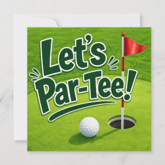Golf Lasst uns eine Par-Tee-Party auf dem Putting Einladung