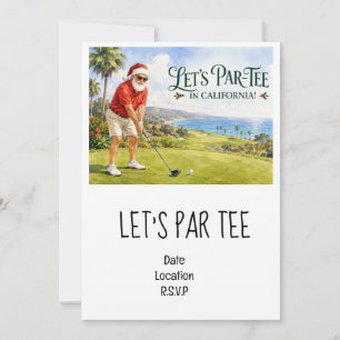 Golf Lasst uns Par Tee Weihnachtsfeier Kalifornien Einladung