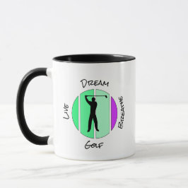 Golf leben, träumen, atmen tasse