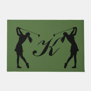 Golf-lebenslustiger Typ, Frau, kundengerechtes Fußmatte