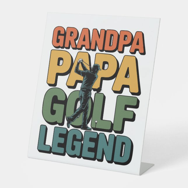Golf Legend Grandpa Papa Sockelschild (Vorderseite)