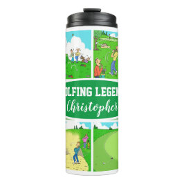 Golf Legende mit 4 schönen Cartoon Golf Thermosbecher