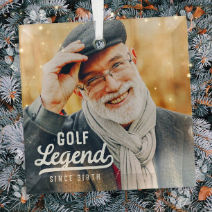 Golf Legende Seit der Geburt Funny Modern Vintag Ornament Aus Glas