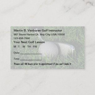 Golf-Lehrer-Verabredungs-Karten Terminkarte