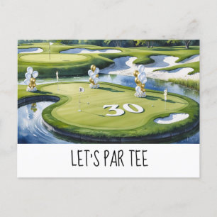Golf Let’s Par tee 30. Geburtstag für Golfer-Part Postkarte