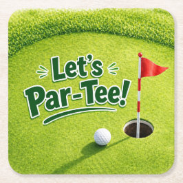 Golf Let’s Par-Tee Putting Green Party Coaster Rechteckiger Pappuntersetzer