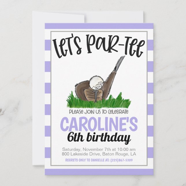 Golf Let's Par-T-Birthday Einladung (Vorderseite)