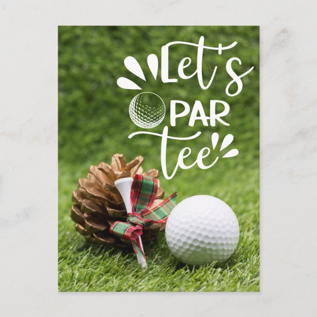 Golf Let's Par T-Shirt Golfer Weihnachten Party Postkarte (Vorderseite)