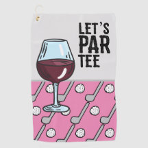 Golf Let's Par T-Shirt mit Wein auf rosa