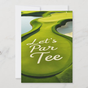 Golf Let's Par T-Shirt Text auf Grün drücken Einladung