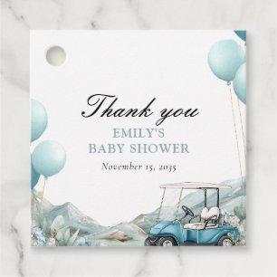 Golf Let's Par-tee Blau Baby Shower Geschenkanhänger