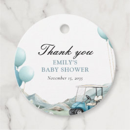 Golf Let's Par-tee Blue Baby Shower Geschenkanhänger