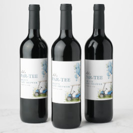 Golf Let's Par-tee Boy Baby Shower Weinetikett